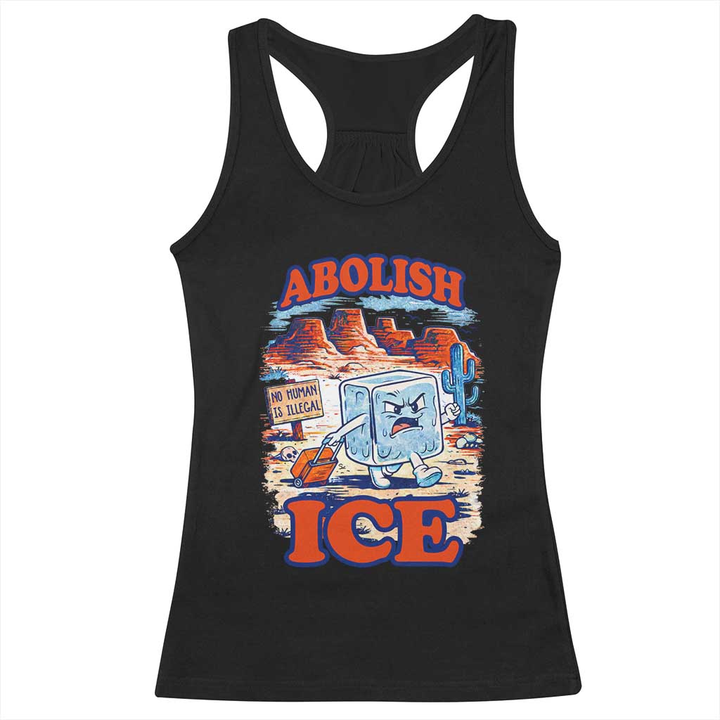 Abolish Ice Protest Racerback Tank Top Retro Protest No Human Is Illegal