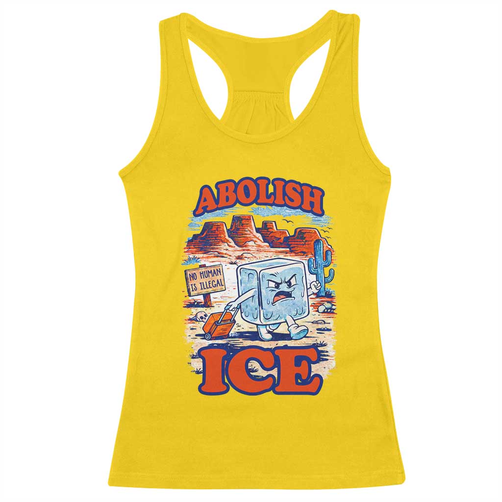 Abolish Ice Protest Racerback Tank Top Retro Protest No Human Is Illegal