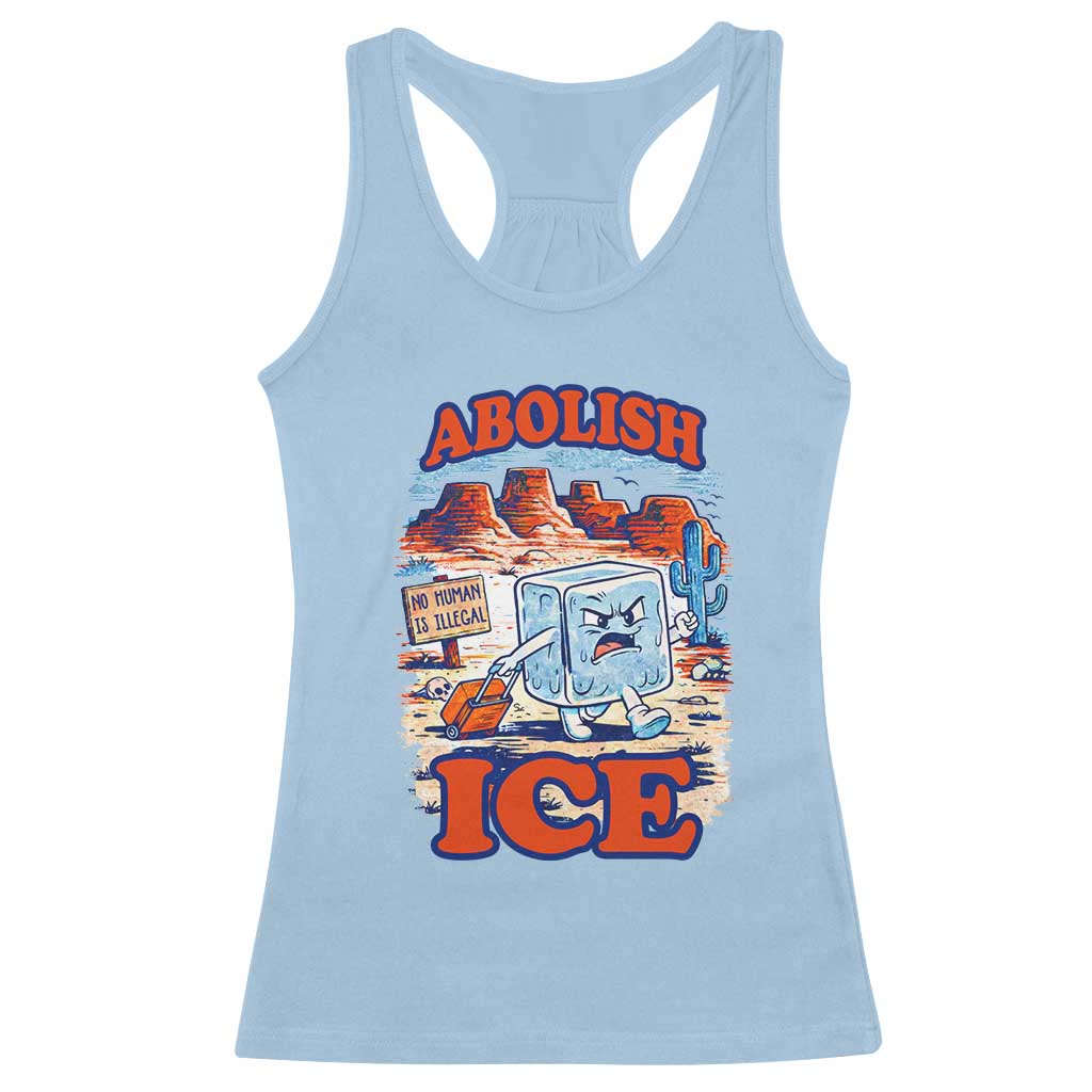 Abolish Ice Protest Racerback Tank Top Retro Protest No Human Is Illegal