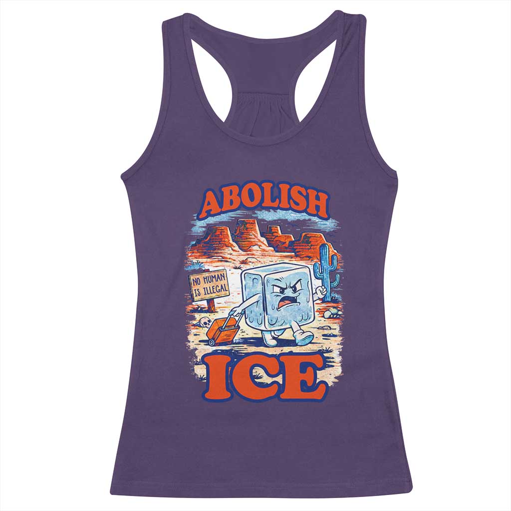 Abolish Ice Protest Racerback Tank Top Retro Protest No Human Is Illegal