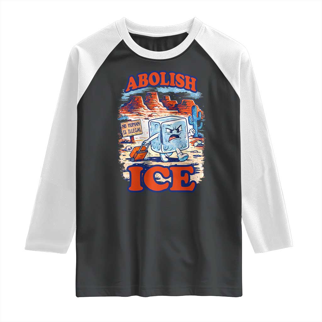 Abolish Ice Protest Raglan Shirt Retro Protest No Human Is Illegal