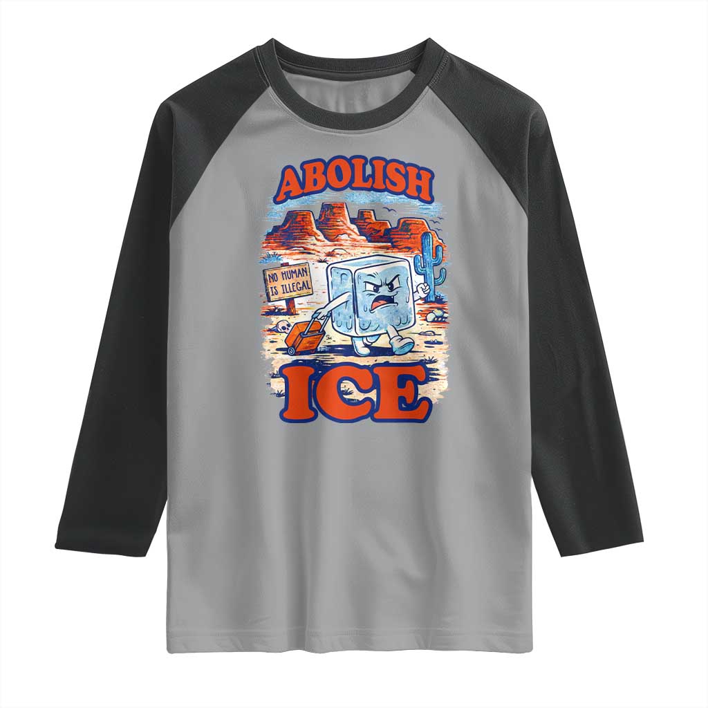 Abolish Ice Protest Raglan Shirt Retro Protest No Human Is Illegal