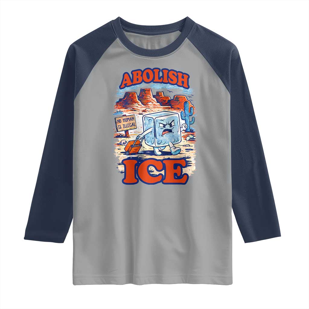 Abolish Ice Protest Raglan Shirt Retro Protest No Human Is Illegal
