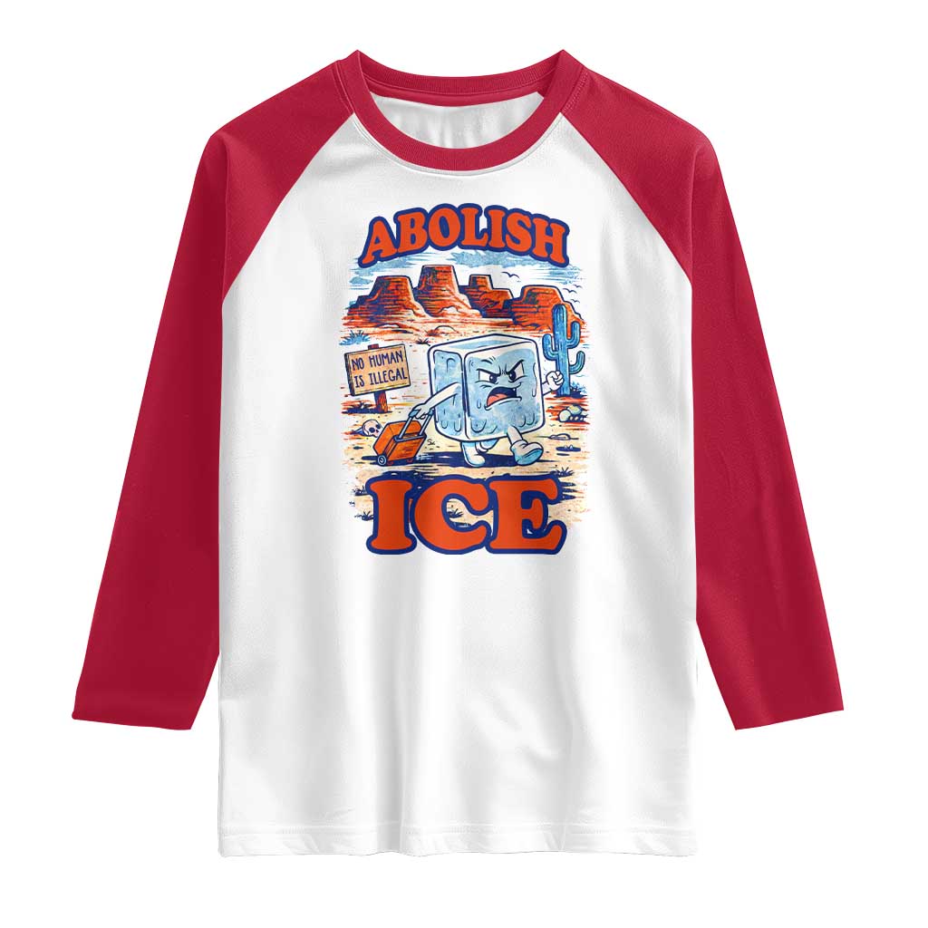 Abolish Ice Protest Raglan Shirt Retro Protest No Human Is Illegal