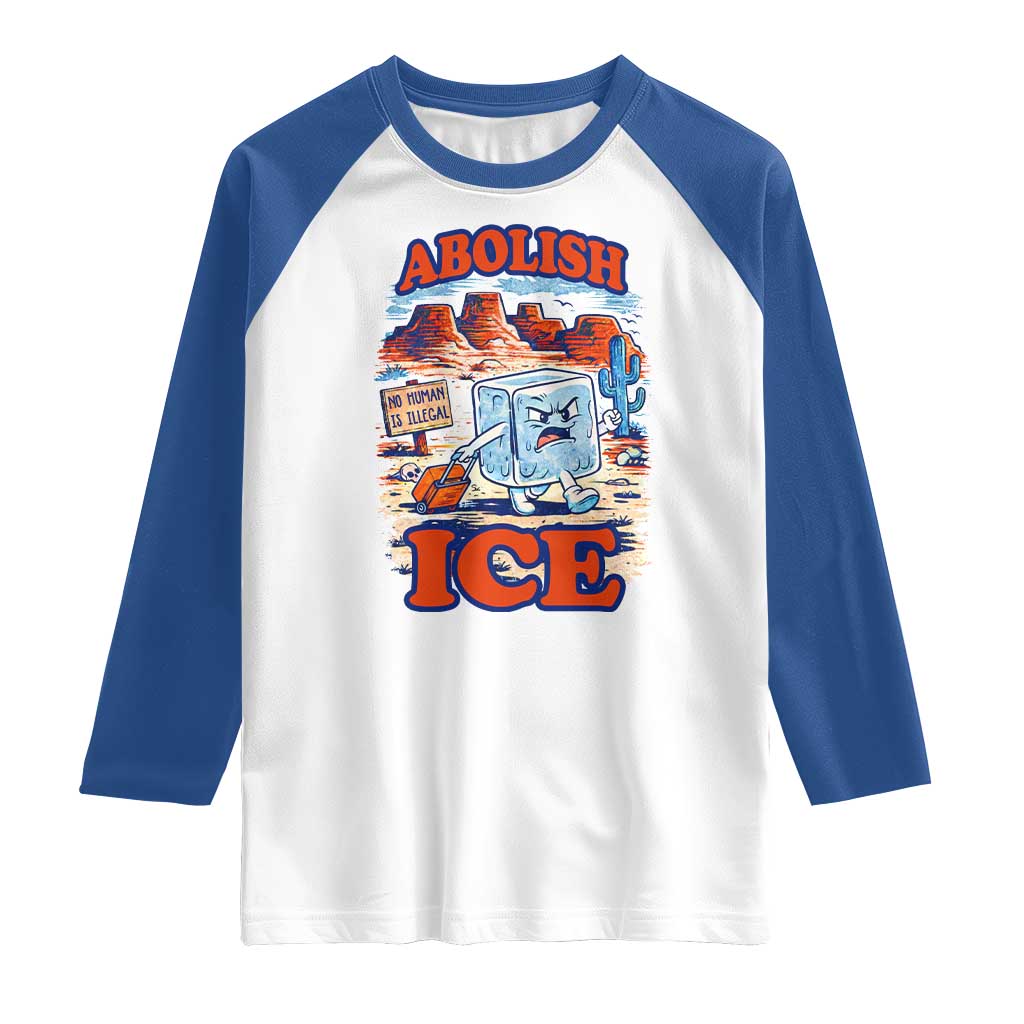 Abolish Ice Protest Raglan Shirt Retro Protest No Human Is Illegal