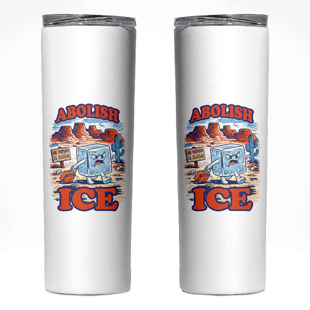 Abolish Ice Protest Skinny Tumbler Retro Protest No Human Is Illegal