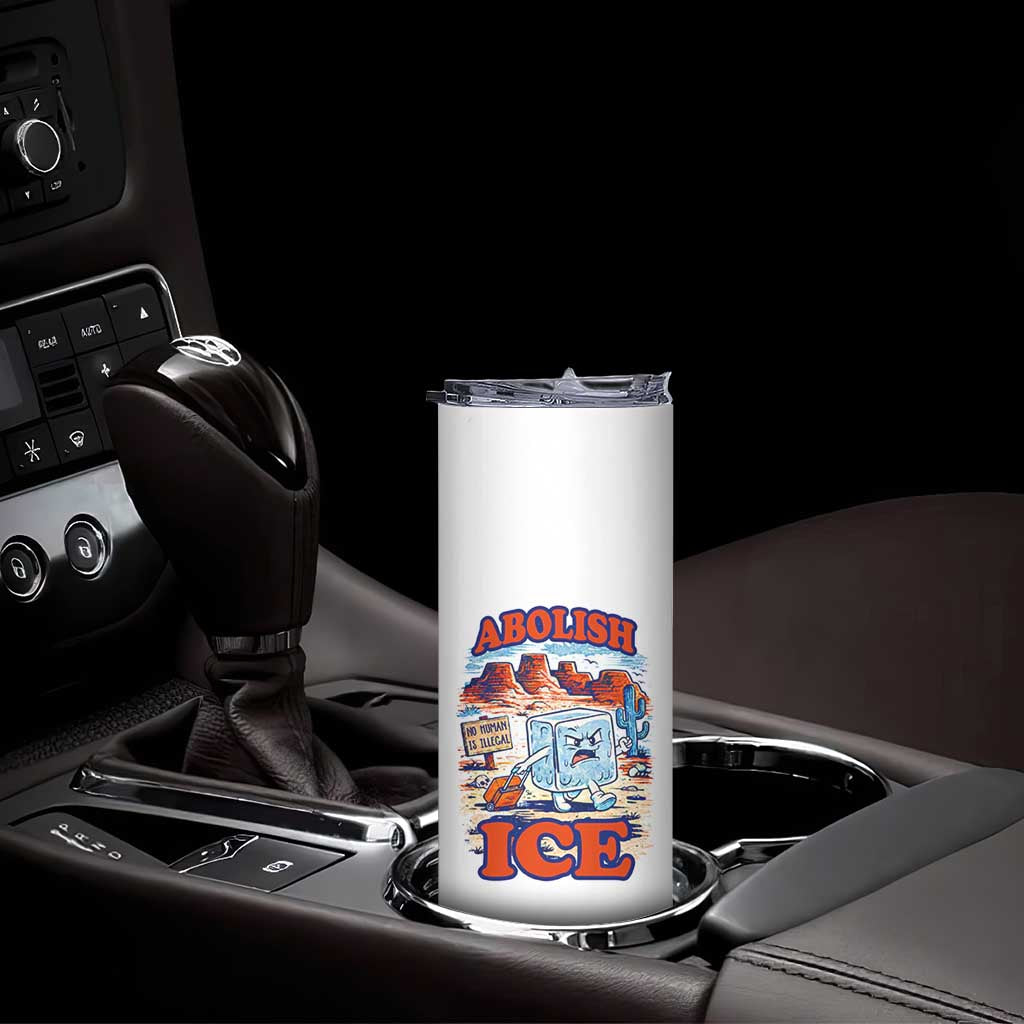 Abolish Ice Protest Skinny Tumbler Retro Protest No Human Is Illegal