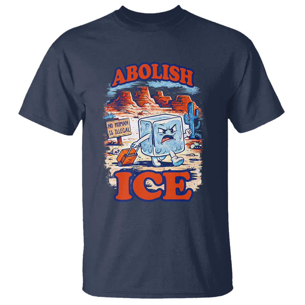 Abolish Ice Protest T Shirt Retro Protest No Human Is Illegal