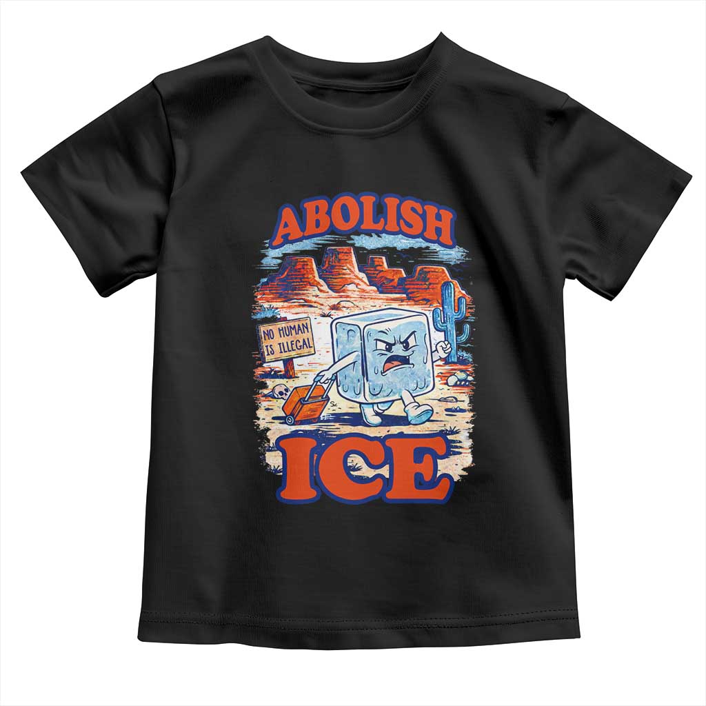 Abolish Ice Protest Toddler T Shirt Retro Protest No Human Is Illegal