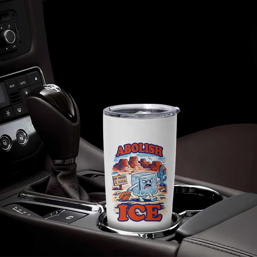 Abolish Ice Protest Tumbler Cup Retro Protest No Human Is Illegal