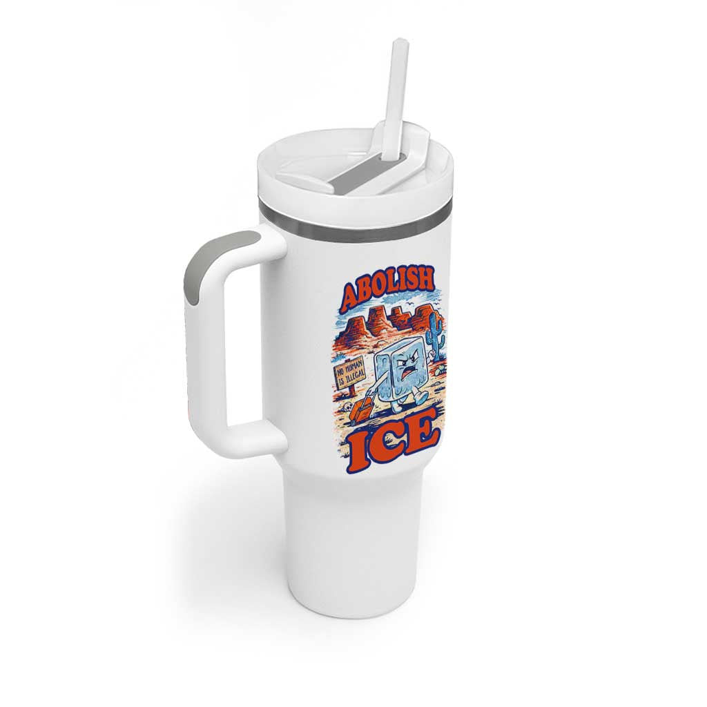 Abolish Ice Protest Tumbler With Handle Retro Protest No Human Is Illegal