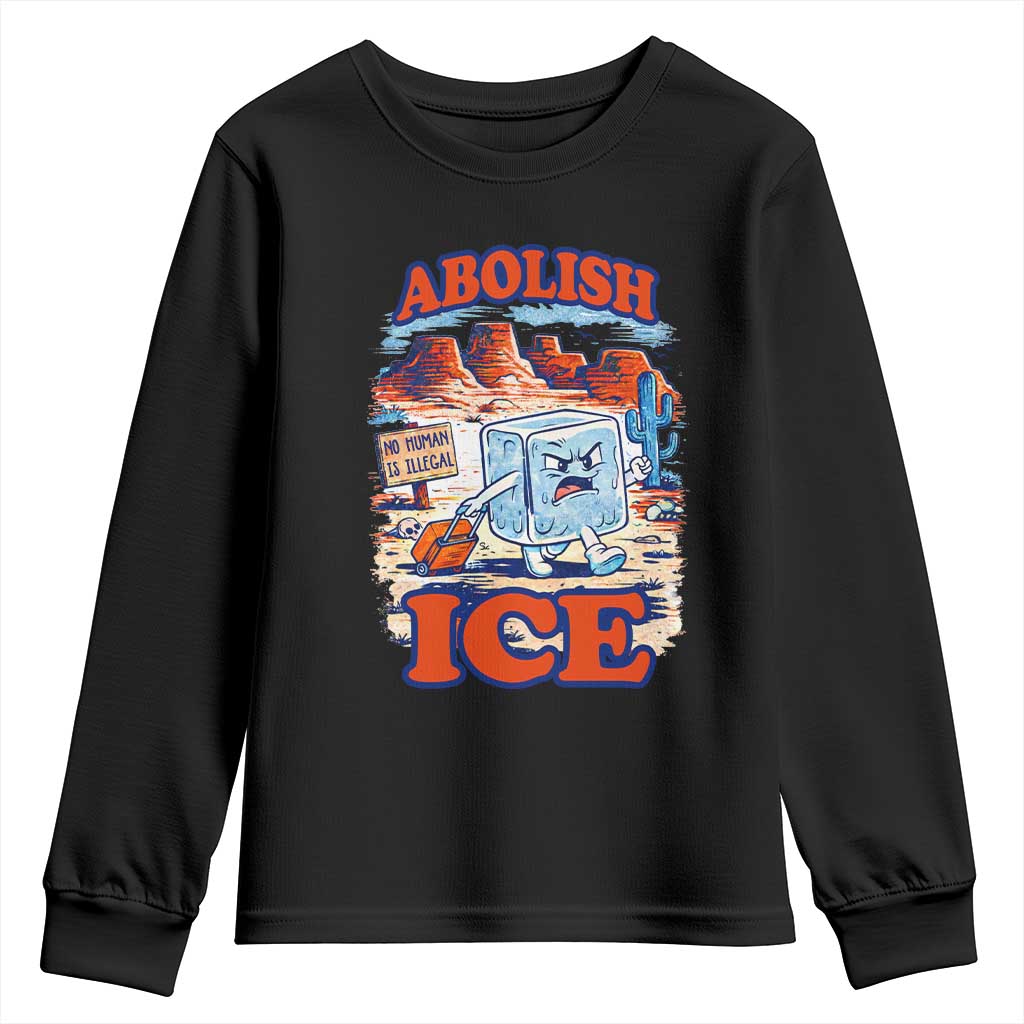 Abolish Ice Protest Youth Sweatshirt Retro Protest No Human Is Illegal