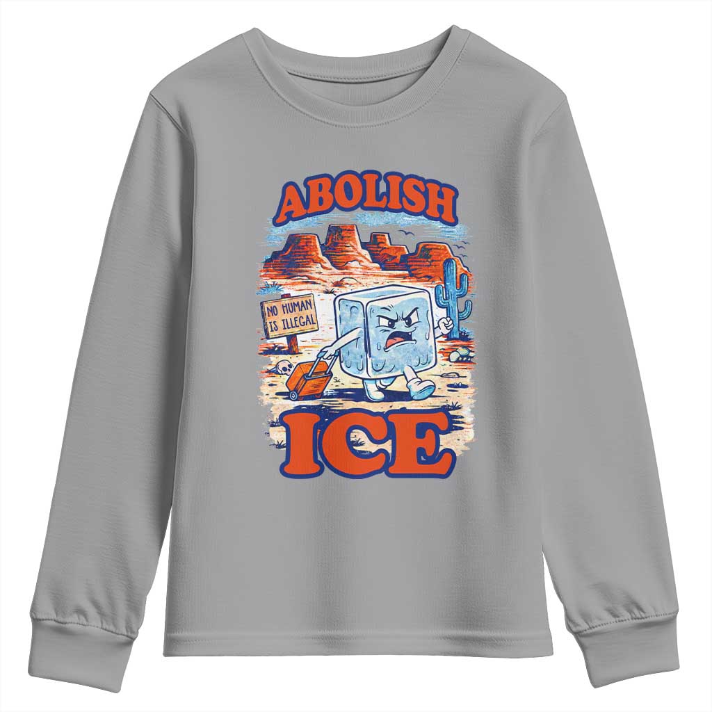 Abolish Ice Protest Youth Sweatshirt Retro Protest No Human Is Illegal