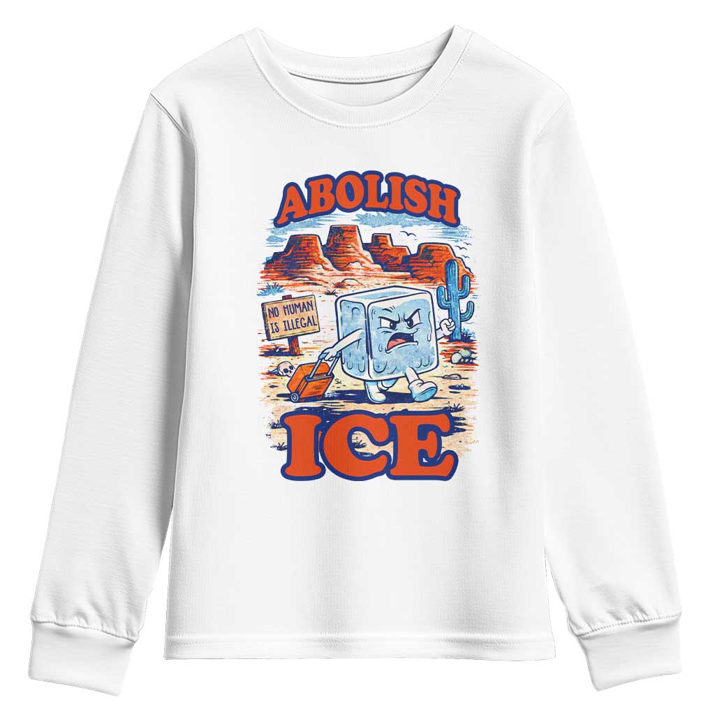 Abolish Ice Protest Youth Sweatshirt Retro Protest No Human Is Illegal