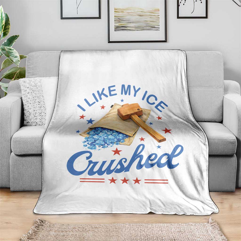 Subtle Abolish ICE Throw Blanket Funny Vintage I Like My Ice Crushed
