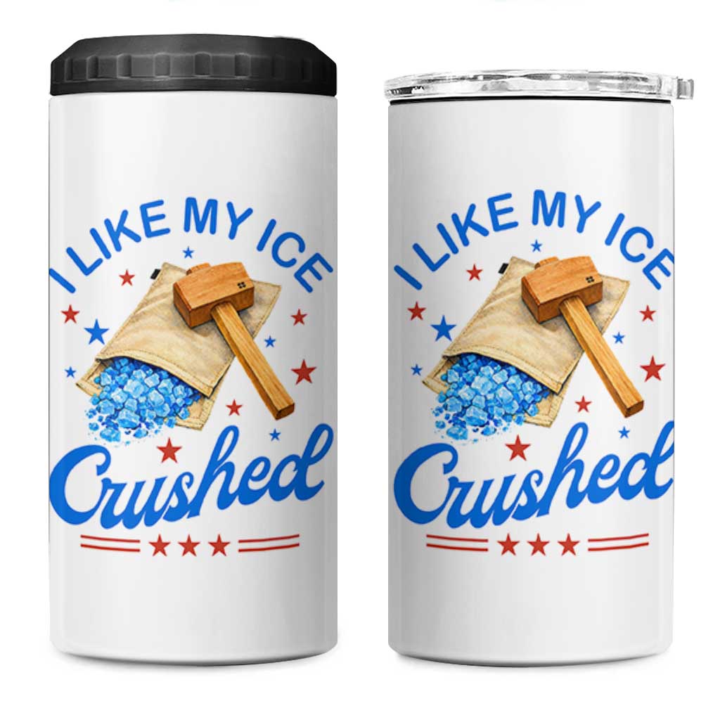 Subtle Abolish ICE 4 in 1 Can Cooler Tumbler Funny Vintage I Like My Ice Crushed