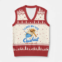 Subtle Abolish ICE V-Neck Knit Sweater Vest Funny Vintage I Like My Ice Crushed