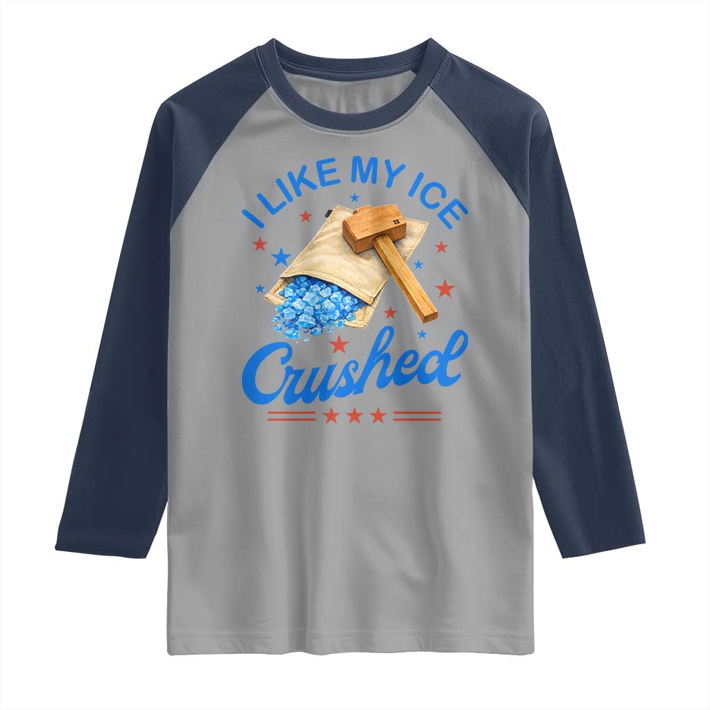 Subtle Abolish ICE Raglan Shirt Funny Vintage I Like My Ice Crushed