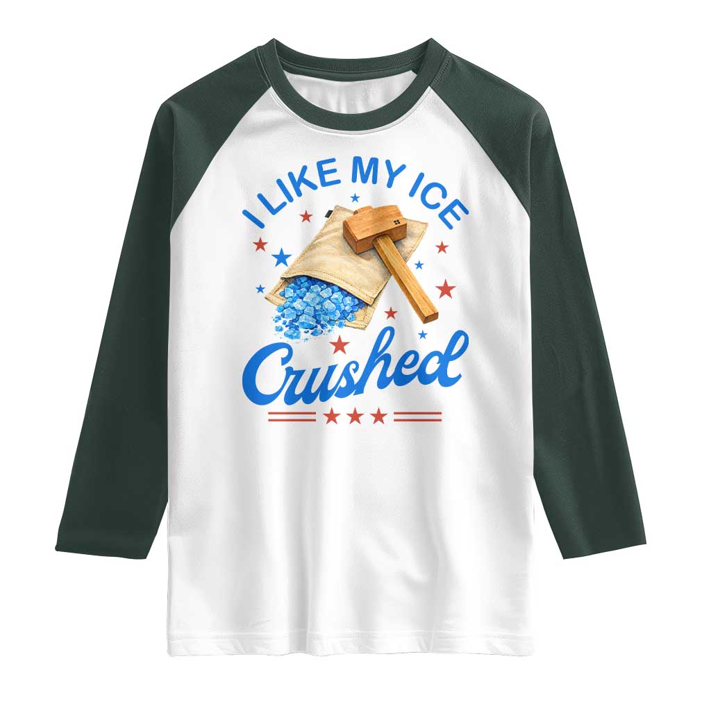 Subtle Abolish ICE Raglan Shirt Funny Vintage I Like My Ice Crushed