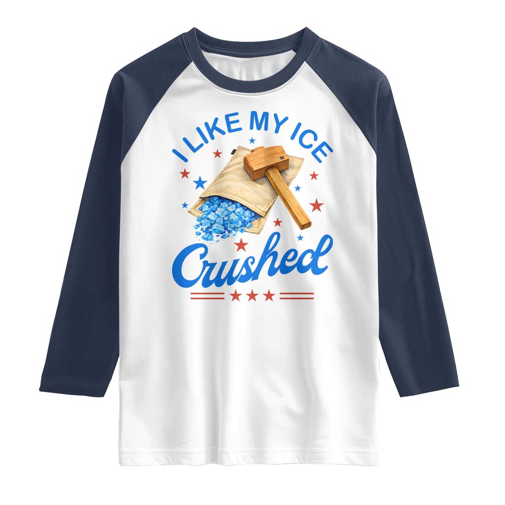 Subtle Abolish ICE Raglan Shirt Funny Vintage I Like My Ice Crushed