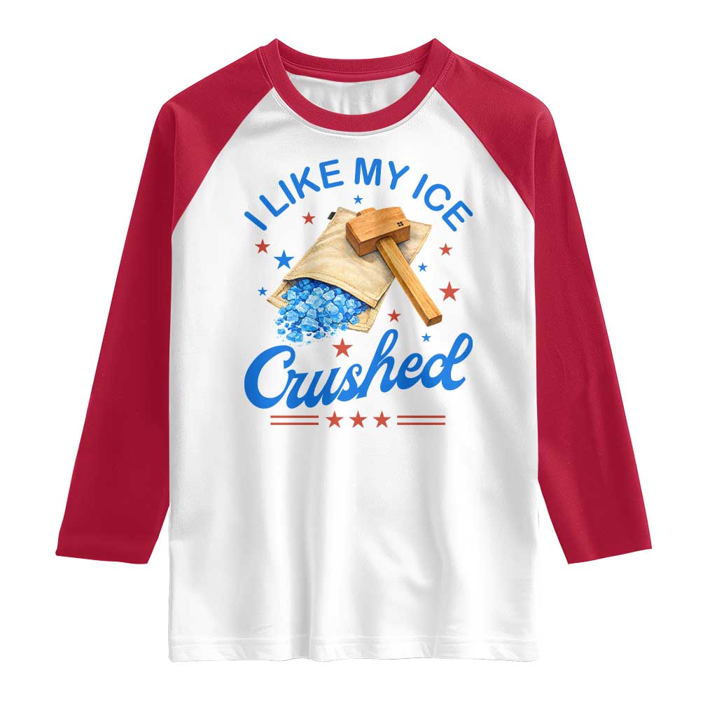 Subtle Abolish ICE Raglan Shirt Funny Vintage I Like My Ice Crushed