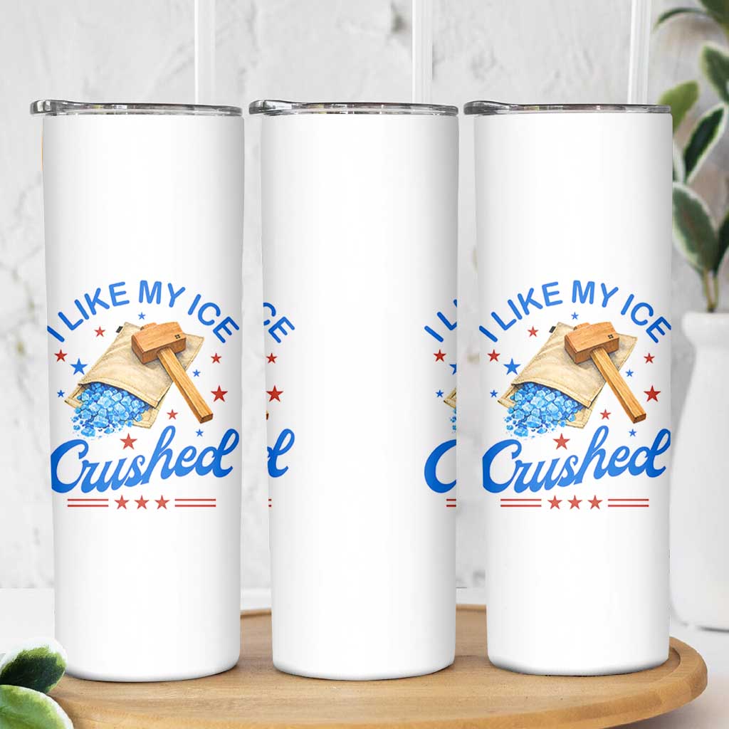 Subtle Abolish ICE Skinny Tumbler Funny Vintage I Like My Ice Crushed
