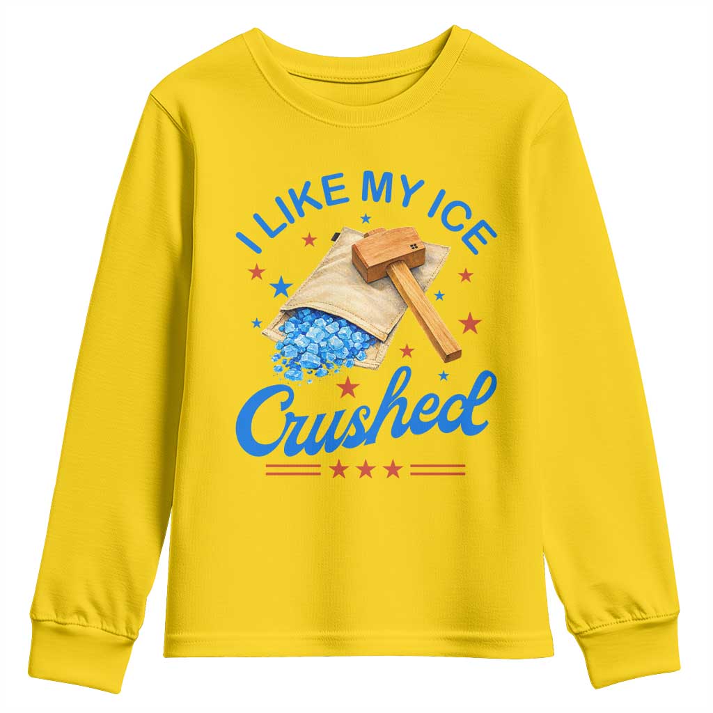 Subtle Abolish ICE Youth Sweatshirt Funny Vintage I Like My Ice Crushed