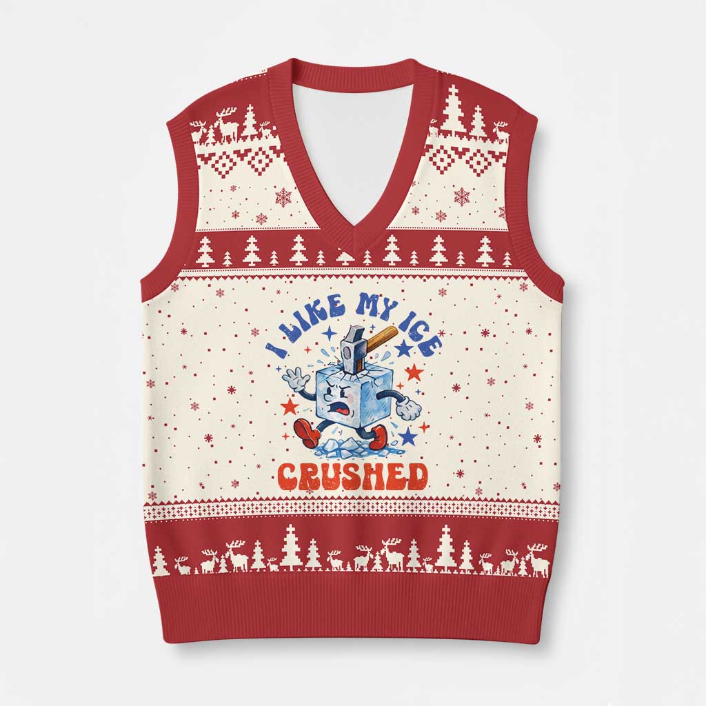 Subtle Abolish ICE V-Neck Knit Sweater Vest Vintage I Like My Ice Crushed