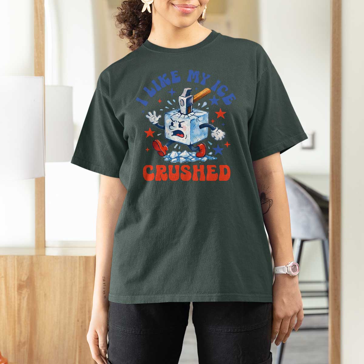 Subtle Abolish ICE T Shirt For Women Vintage I Like My Ice Crushed
