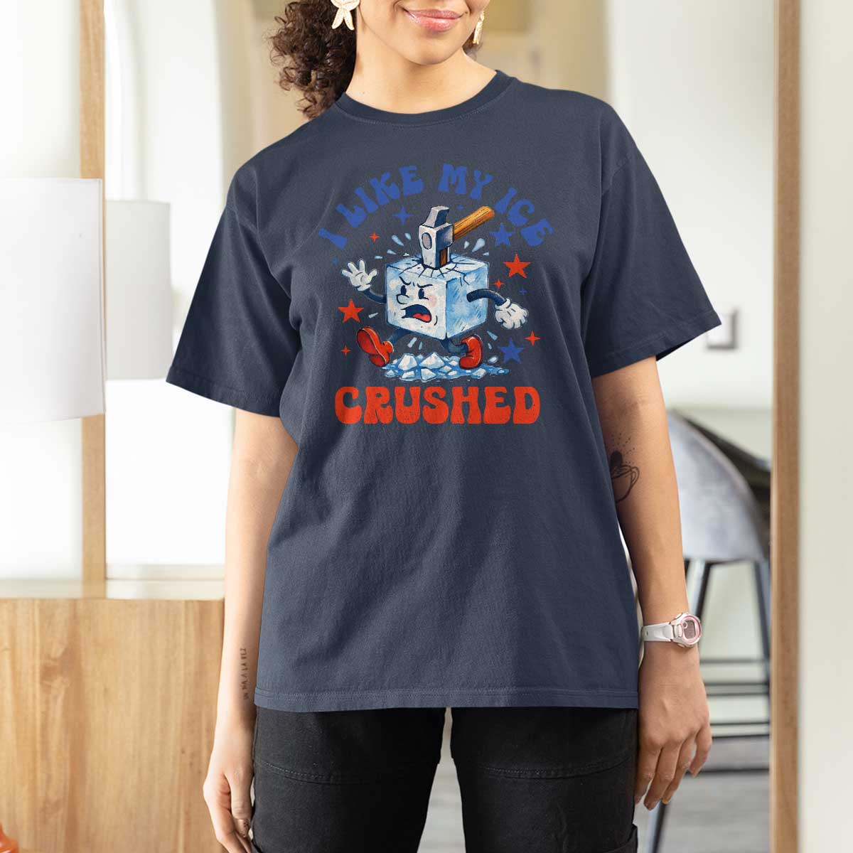 Subtle Abolish ICE T Shirt For Women Vintage I Like My Ice Crushed