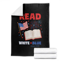 Patriotic Bookish 4th Of July Read White Blue Since 1776 Throw Blanket