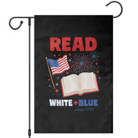 Patriotic Bookish 4th Of July Read White Blue Since 1776 Garden Flag