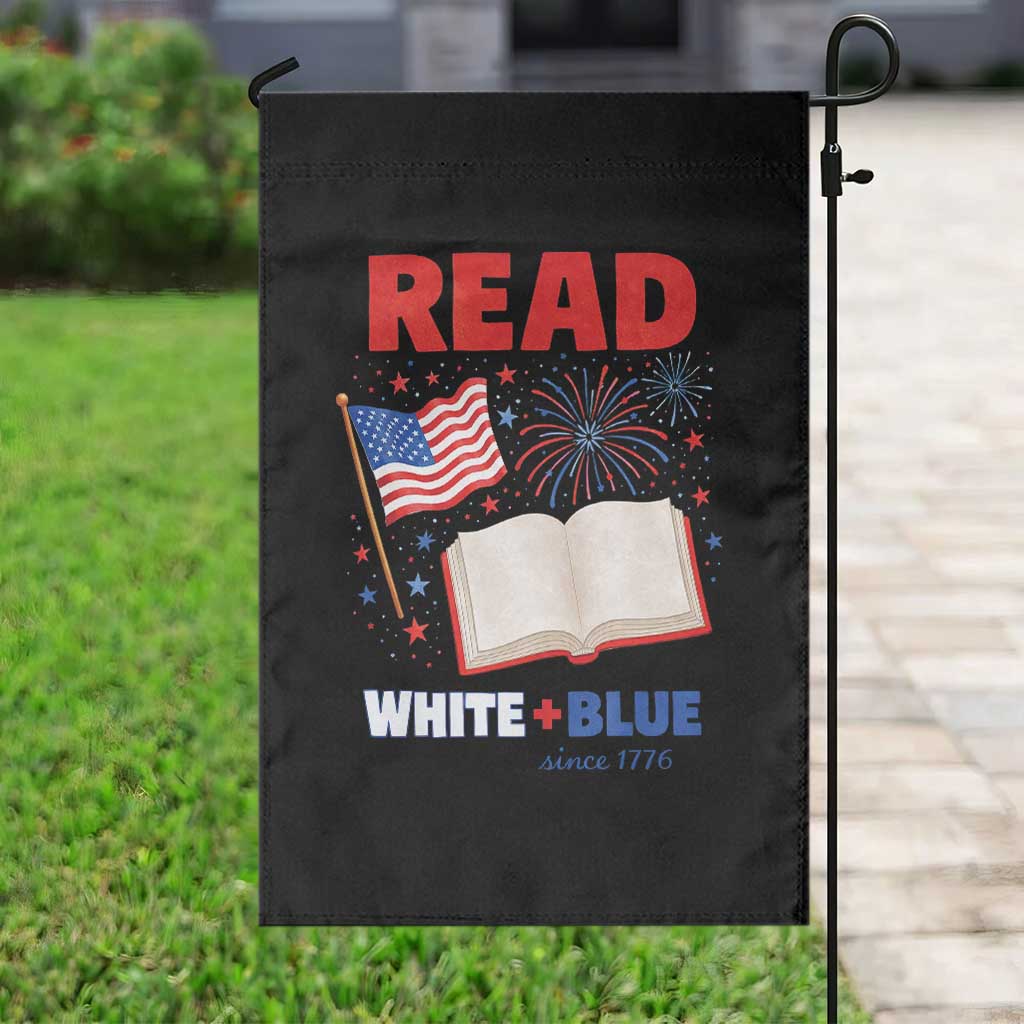 Patriotic Bookish 4th Of July Read White Blue Since 1776 Garden Flag
