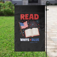 Patriotic Bookish 4th Of July Read White Blue Since 1776 Garden Flag