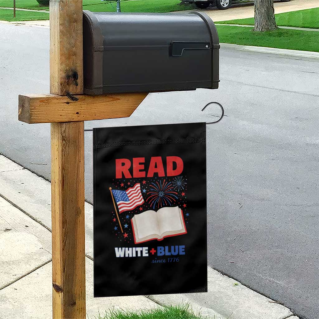 Patriotic Bookish 4th Of July Read White Blue Since 1776 Garden Flag