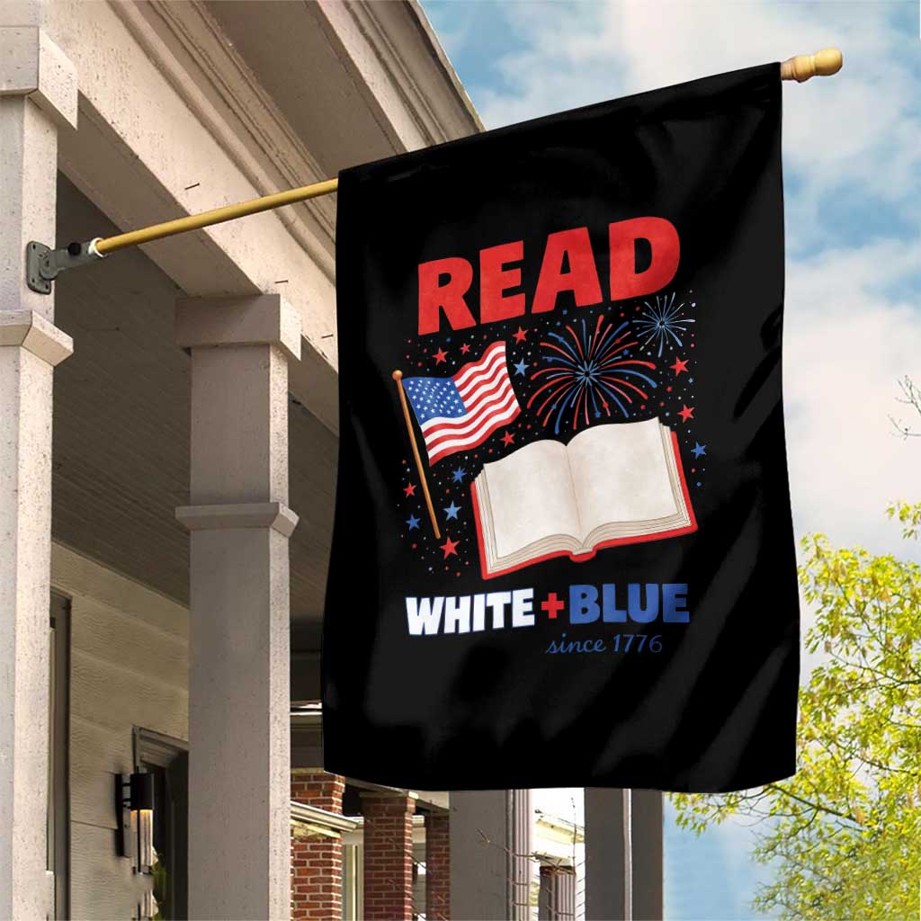 Patriotic Bookish 4th Of July Read White Blue Since 1776 Garden Flag