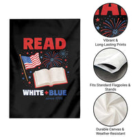 Patriotic Bookish 4th Of July Read White Blue Since 1776 Garden Flag