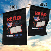 Patriotic Bookish 4th Of July Read White Blue Since 1776 Garden Flag