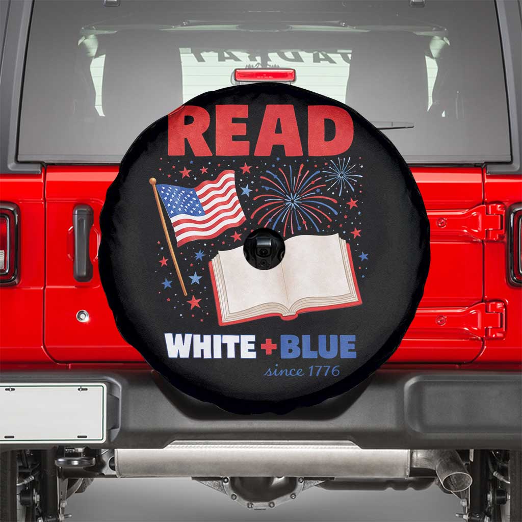 Patriotic Bookish 4th Of July Read White Blue Since 1776 Spare Tire Cover