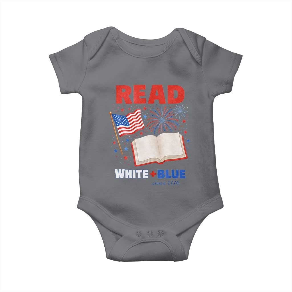 Patriotic Bookish 4th Of July Read White Blue Since 1776 Baby Onesie