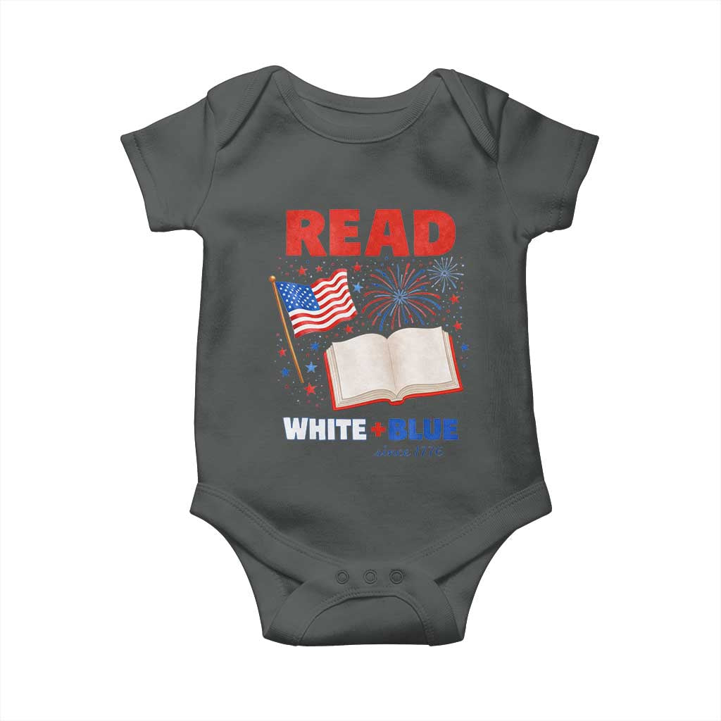 Patriotic Bookish 4th Of July Read White Blue Since 1776 Baby Onesie