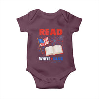 Patriotic Bookish 4th Of July Read White Blue Since 1776 Baby Onesie