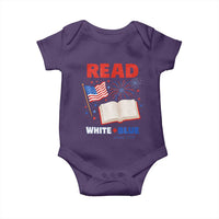 Patriotic Bookish 4th Of July Read White Blue Since 1776 Baby Onesie