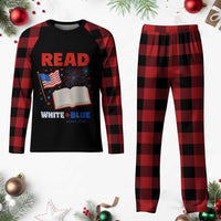 Patriotic Bookish 4th Of July Read White Blue Since 1776 Plaid Pajama Set