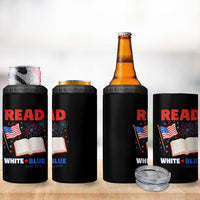 Patriotic Bookish 4th Of July Read White Blue Since 1776 4 in 1 Can Cooler Tumbler