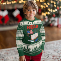 Patriotic Bookish 4th Of July Read White Blue Since 1776 Ugly Christmas Sweater