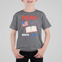 Patriotic Bookish 4th Of July Read White Blue Since 1776 T Shirt For Kid