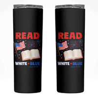 Patriotic Bookish 4th Of July Read White Blue Since 1776 Skinny Tumbler
