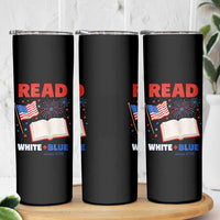 Patriotic Bookish 4th Of July Read White Blue Since 1776 Skinny Tumbler