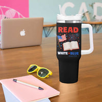 Patriotic Bookish 4th Of July Read White Blue Since 1776 Tumbler With Handle